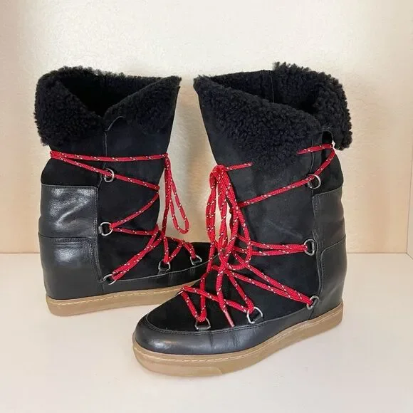 Isabel Marant Nowles tall Sherpa Boots 38/8 - Picture 8 of 16